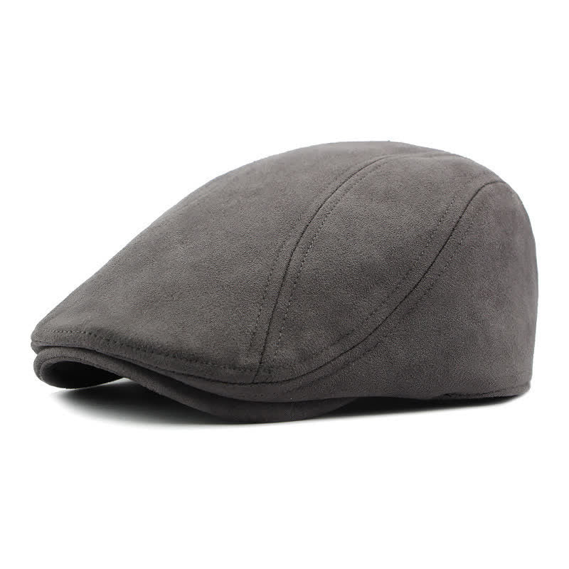 Béret plat unisexe intemporel en daim style vintage Ivy - Gris - Réglable (21 5/8"-23 1/4") - image 10