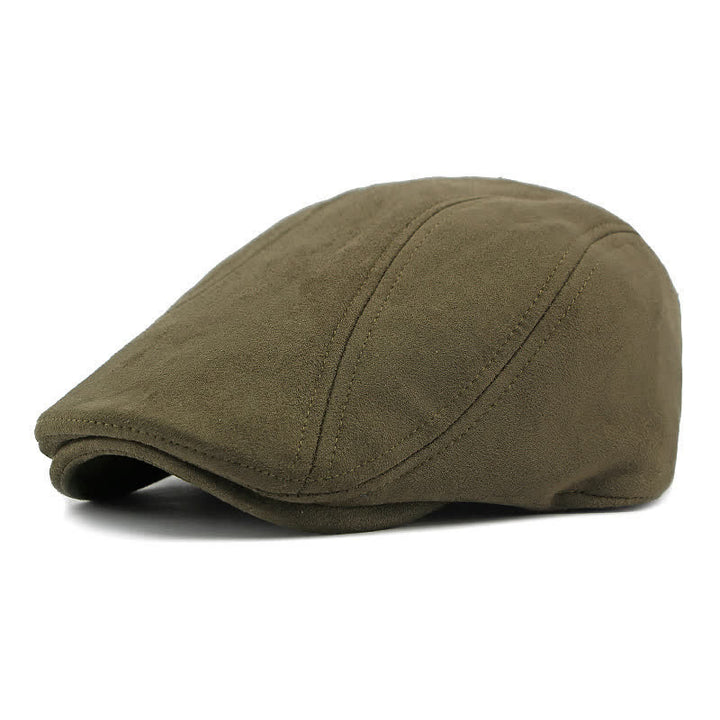 Béret plat unisexe intemporel en daim style vintage Ivy - Vert armée - Réglable (21 5/8"-23 1/4") - image 12