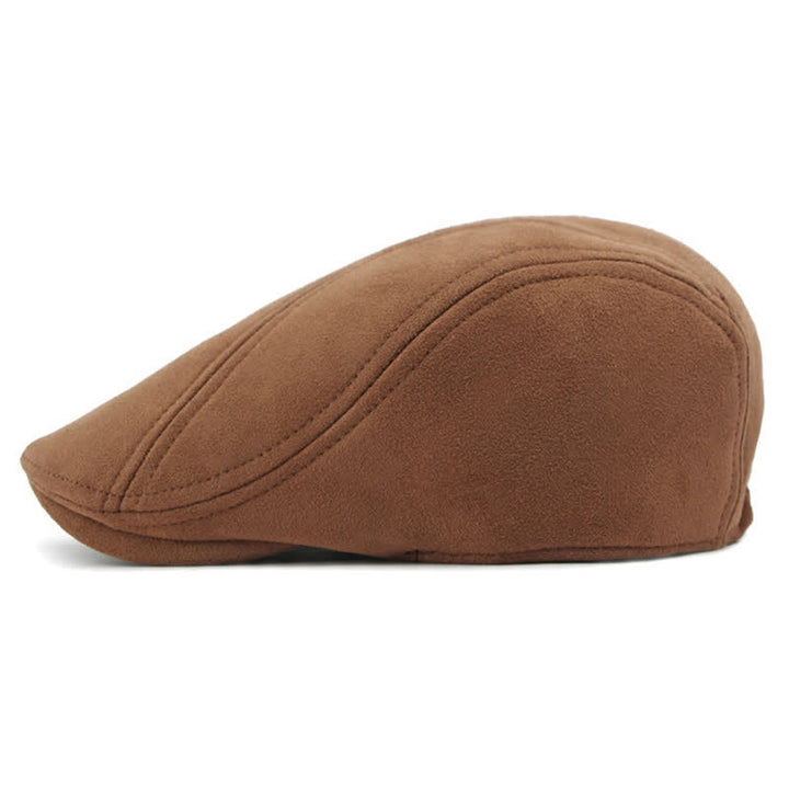 Béret plat unisexe intemporel en daim style vintage Ivy - image 3
