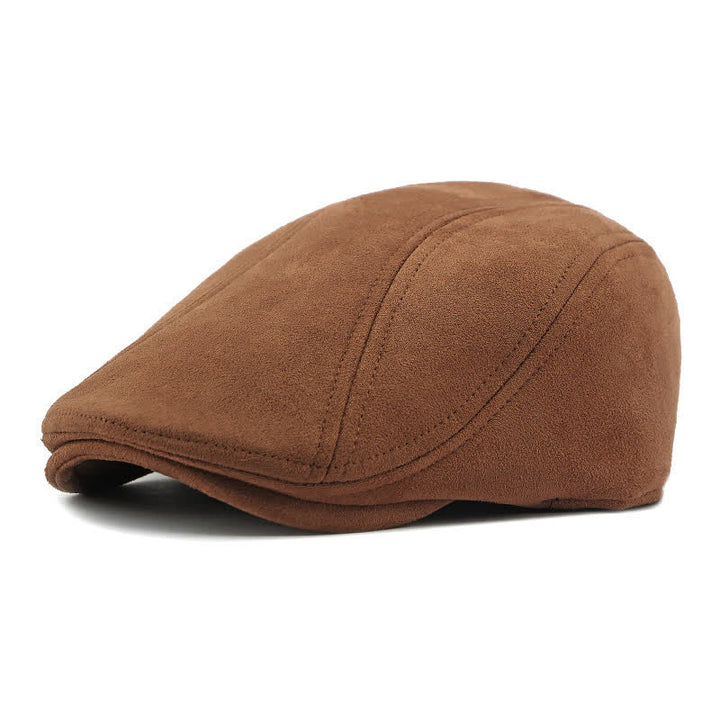 Béret plat unisexe intemporel en daim style vintage Ivy - Café - Réglable (21 5/8"-23 1/4") - image 0