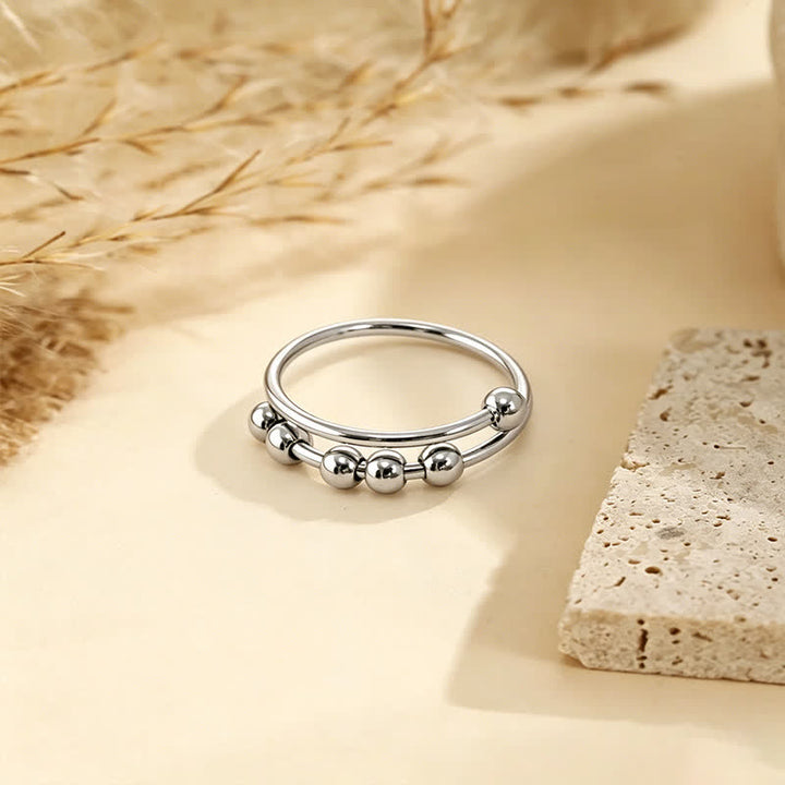 Anneau anti-stress mignon à perles coulissantes pour décompression et soulagement de l'anxiété - Argent - image 3