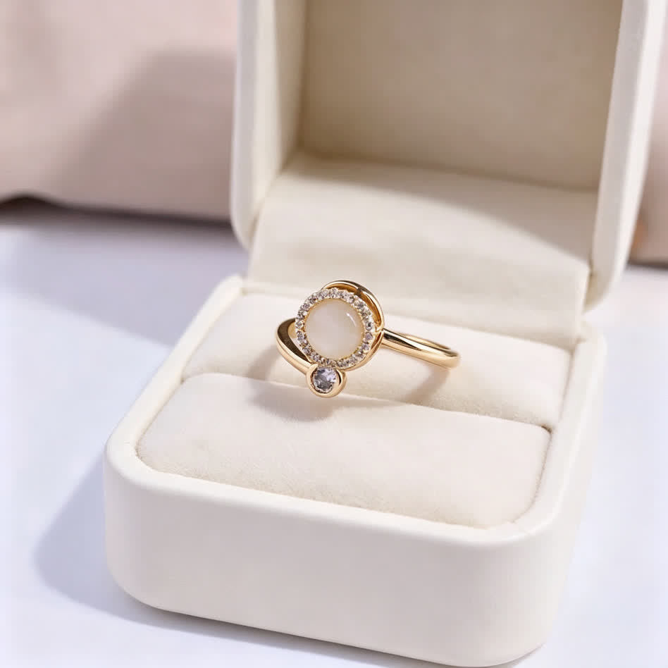 Bague anti-anxiété ajustable à motif œil de chat doré - image 3