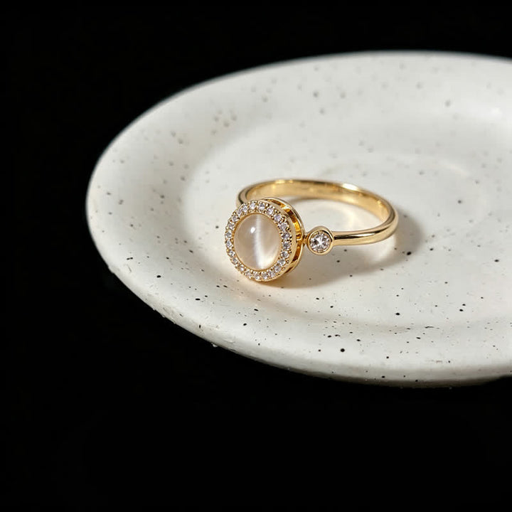 Bague anti-anxiété ajustable à motif œil de chat doré - image 2