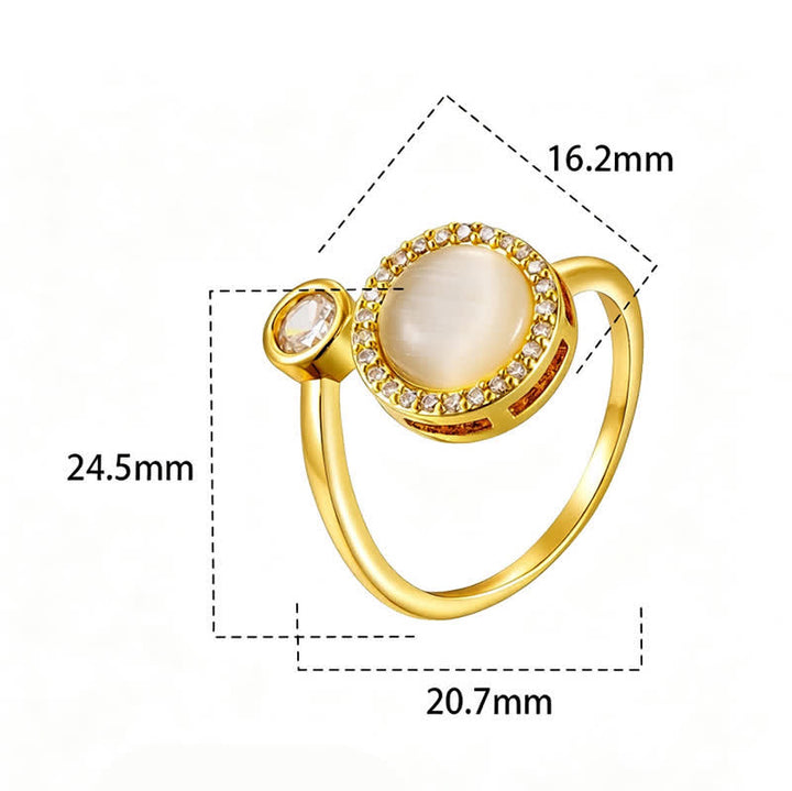Bague anti-anxiété ajustable à motif œil de chat doré - image 4