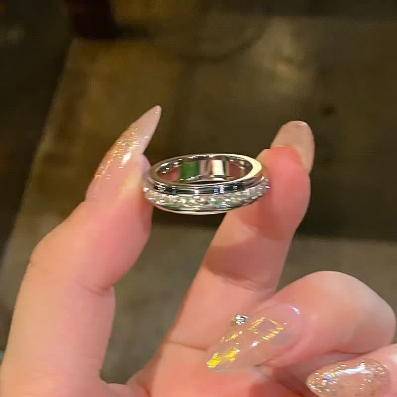 Bague anti-stress scintillante en cristal pour soulager le stress - Or - US 11 - image 2