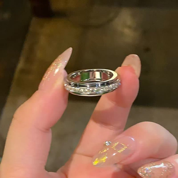 Bague anti-stress scintillante en cristal pour soulager le stress - Or - US 11 - image 2