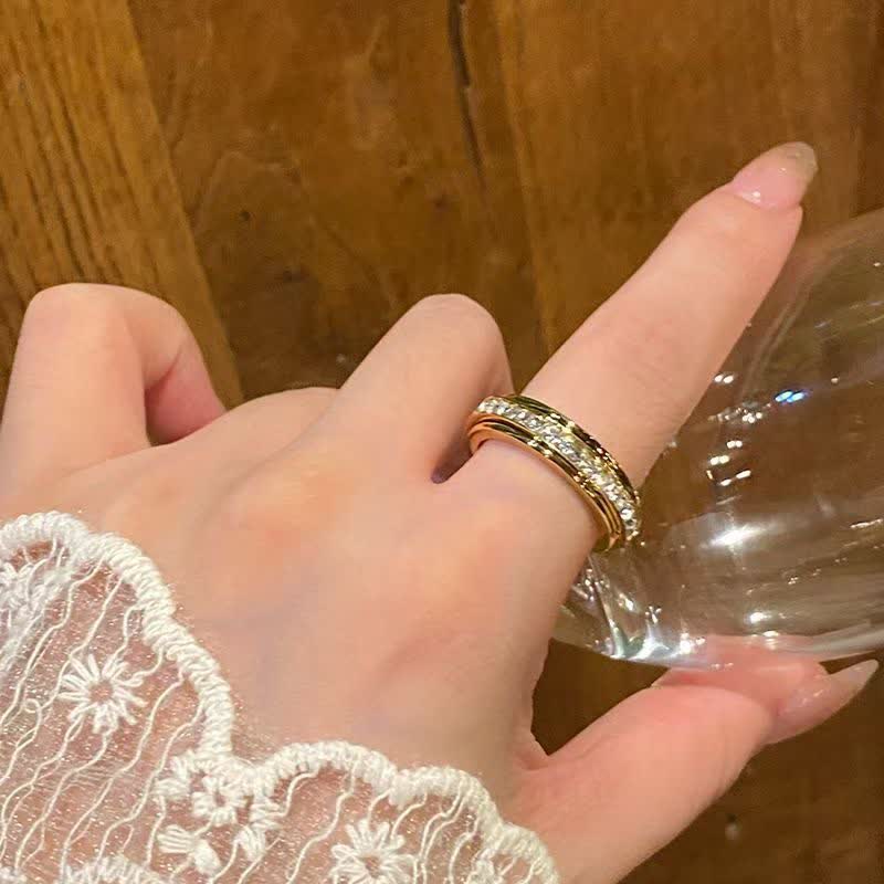 Bague anti-stress scintillante en cristal pour soulager le stress - image 5