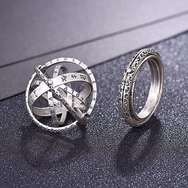 Bague anti-anxiété en forme de sphère astronomique qui se déplie en collier - image 0