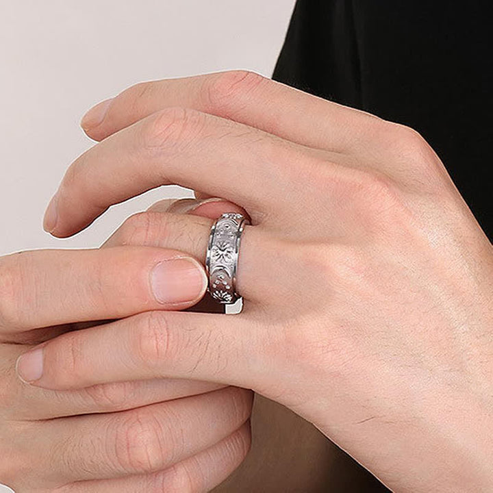 Bague anti-anxiété rotative Soleil Lune Étoile pour la méditation céleste - image 0
