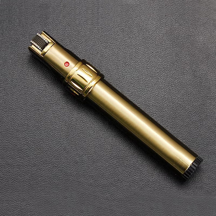 Briquet à butane EDC en forme de stylo, coupe-vent, à flamme jet - Doré brossé - image 2