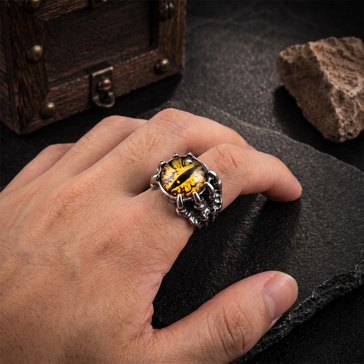 Bague œil maléfique gothique en forme de griffe d'aigle démoniaque - image 8