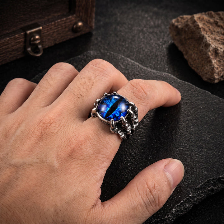 Bague œil maléfique gothique en forme de griffe d'aigle démoniaque - image 2