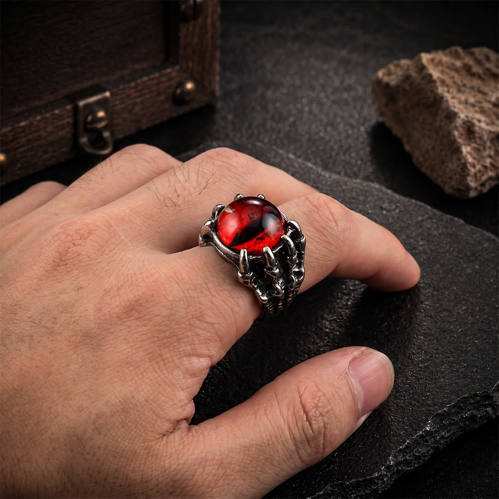 Bague œil maléfique gothique en forme de griffe d'aigle démoniaque - image 4