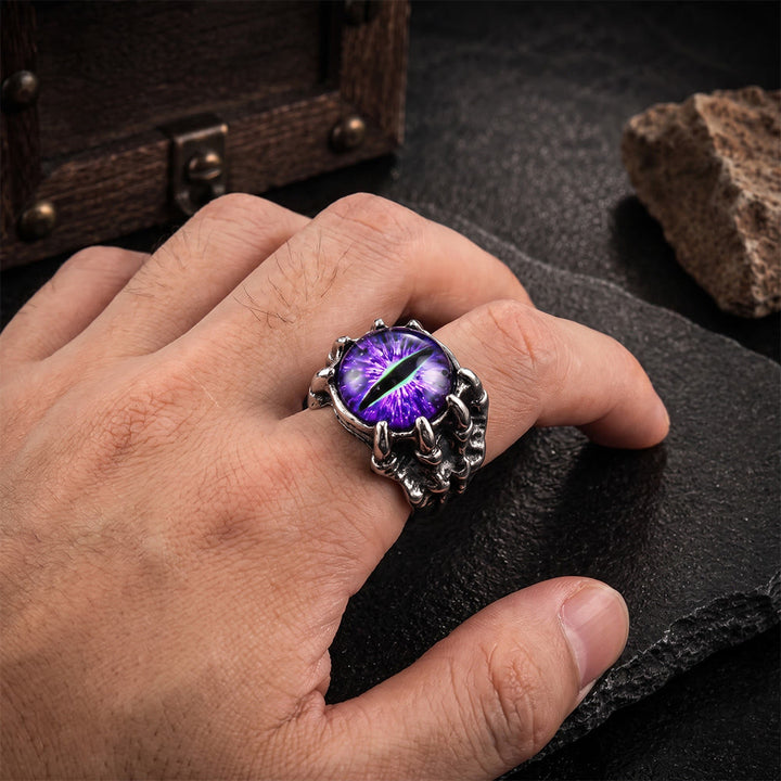 Bague œil maléfique gothique en forme de griffe d'aigle démoniaque - image 6