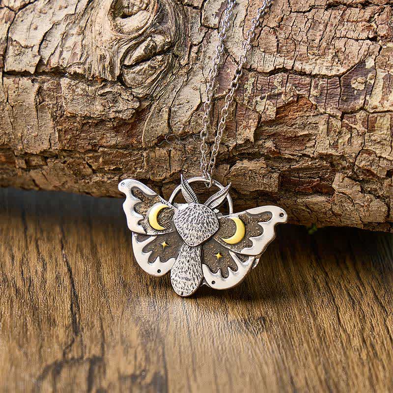 Collier papillon lunaire céleste Gothic Moons & Stars - Argent - image 0