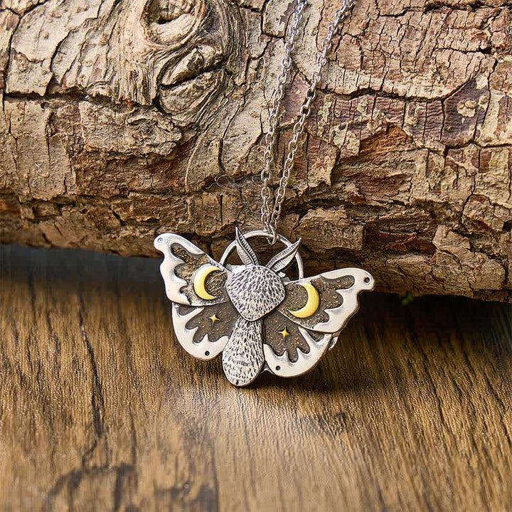 Collier papillon lunaire céleste Gothic Moons & Stars - Argent - image 0