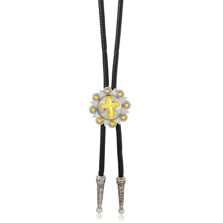 Collier de cravate Bolo en filigrane d’argent et d’or antique - image 4