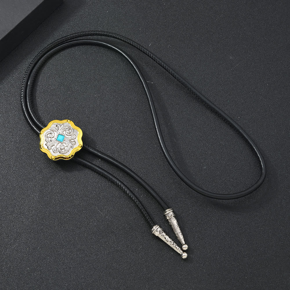 Collier de cravate Bolo en filigrane d’argent et d’or antique - Style n° 1 - image 1