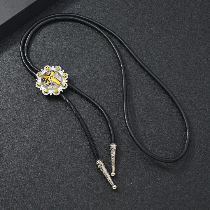Collier de cravate Bolo en filigrane d’argent et d’or antique - Style n° 2 - image 3