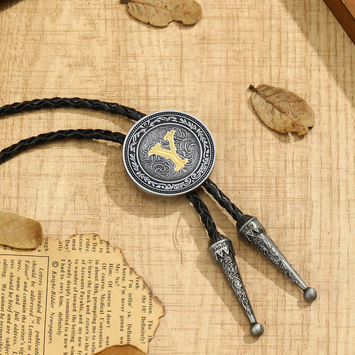 Cravate bolo vintage western à monogramme filigrane pour homme - Y - image 24