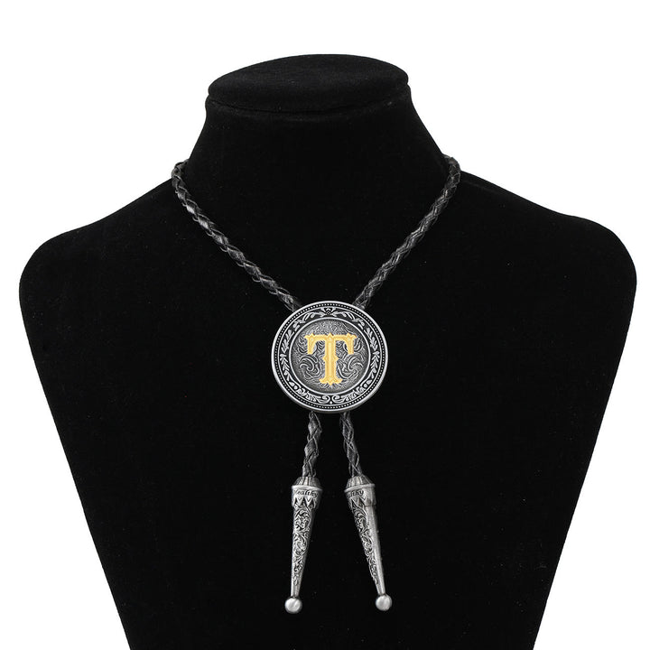 Cravate bolo vintage western à monogramme filigrane pour homme - T - image 19