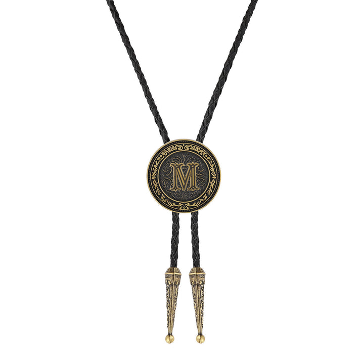 Cravate bolo vintage western pour homme avec écusson en laiton antique - M - image 13