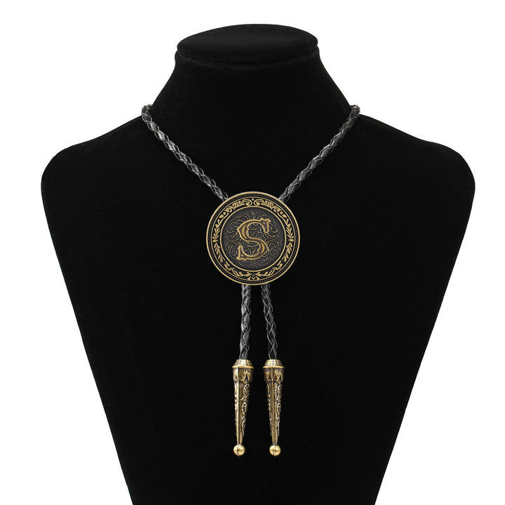 Cravate bolo vintage western pour homme avec écusson en laiton antique - S - image 19