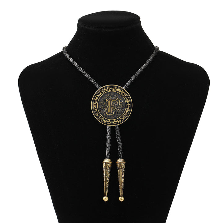 Cravate bolo vintage western pour homme avec écusson en laiton antique - F - image 6