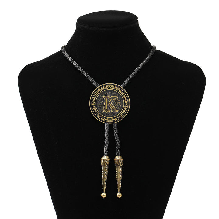 Cravate bolo vintage western pour homme avec écusson en laiton antique - K - image 11