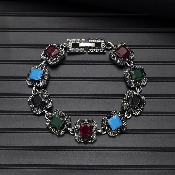 Bracelet bohème vintage en turquoise avec pierre ronde chic - Style n° 6 - image 6