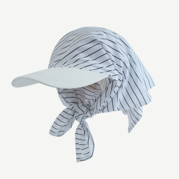 Casquette de baseball unisexe à bandana noué, style élégant et décontracté - Rayures blanches - Ajustable - image 4