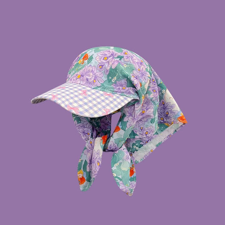 Casquette de baseball unisexe à bandana noué, style élégant et décontracté - Fleur violette - Ajustable - image 13