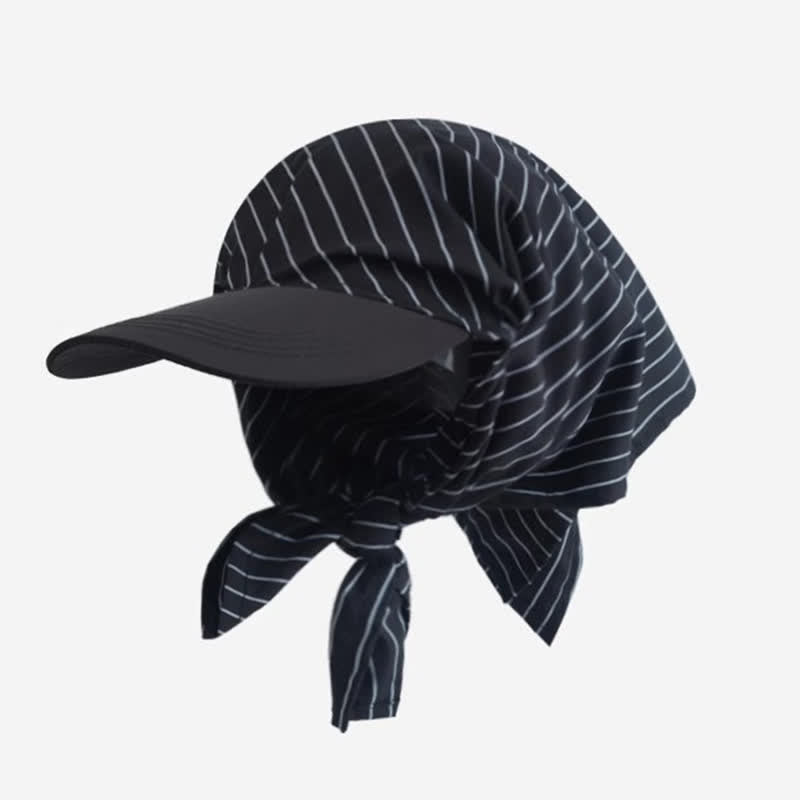 Casquette de baseball unisexe à bandana noué, style élégant et décontracté - Rayures noires - Ajustable - image 3