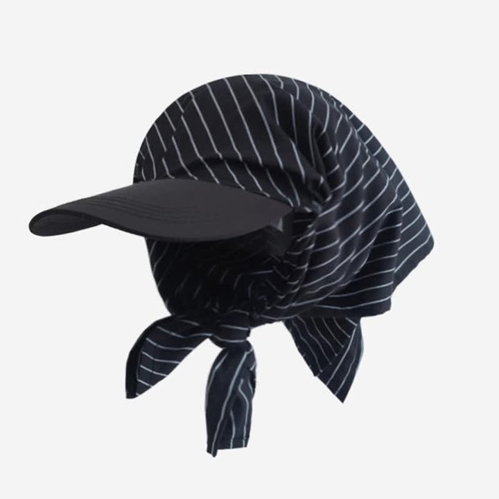 Casquette de baseball unisexe à bandana noué, style élégant et décontracté - Rayures noires - Ajustable - image 3