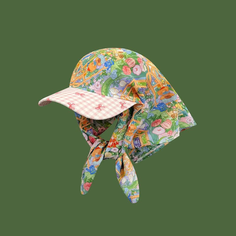 Casquette de baseball unisexe à bandana noué, style élégant et décontracté - Fleur rose - Ajustable - image 14
