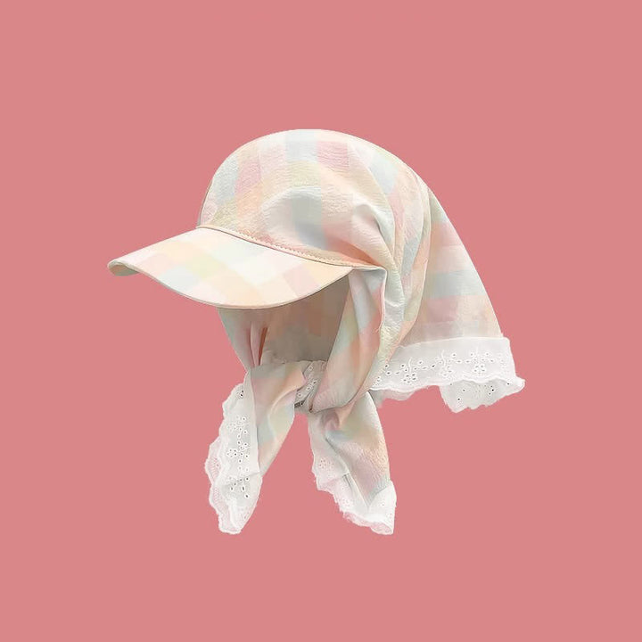 Casquette de baseball unisexe à bandana noué, style élégant et décontracté - Carreaux roses - Ajustable - image 17