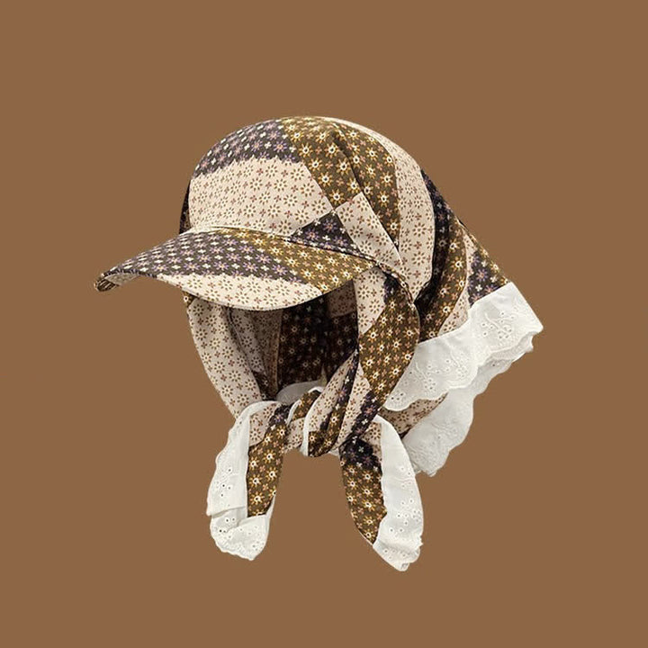 Casquette de baseball unisexe à bandana noué, style élégant et décontracté - Fleur kaki - Ajustable - image 11
