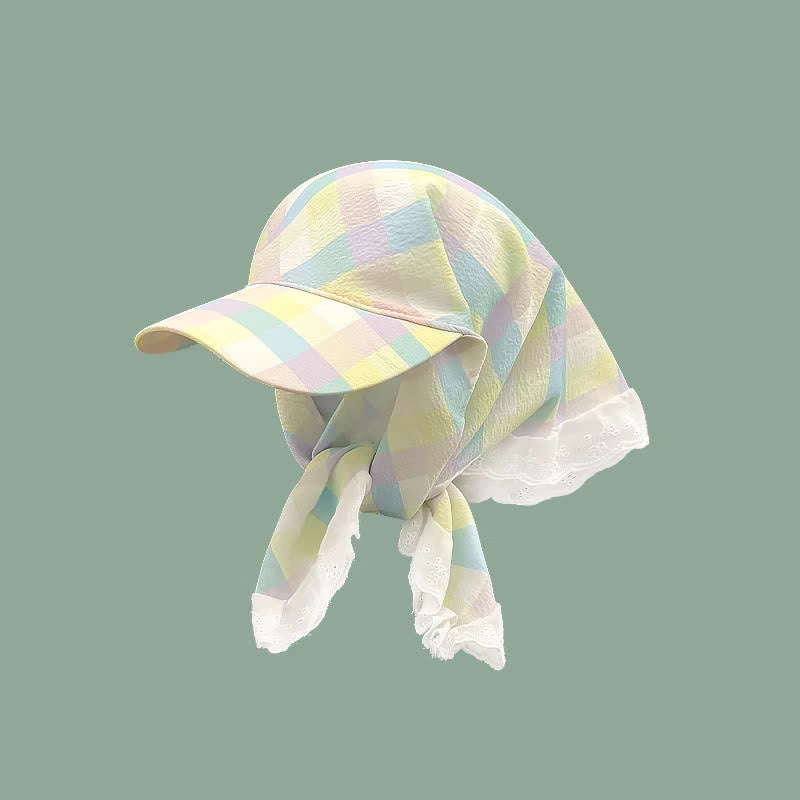 Casquette de baseball unisexe à bandana noué, style élégant et décontracté - Carreaux verts - Ajustable - image 18