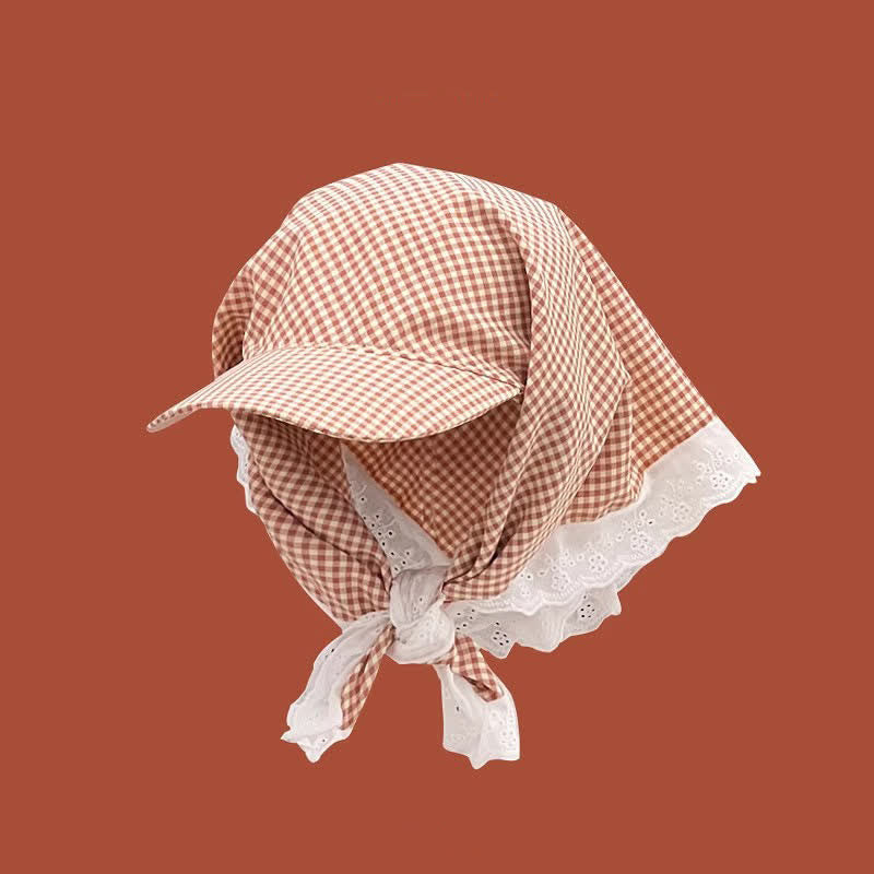 Casquette de baseball unisexe à bandana noué, style élégant et décontracté - Chèque rose - Ajustable - image 8