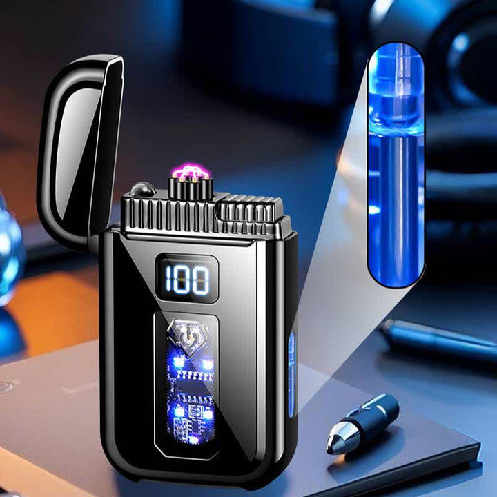 Briquet à butane 3 en 1 avec lampe torche à plasma et à jet, et lampe torche LED intégrée - image 2