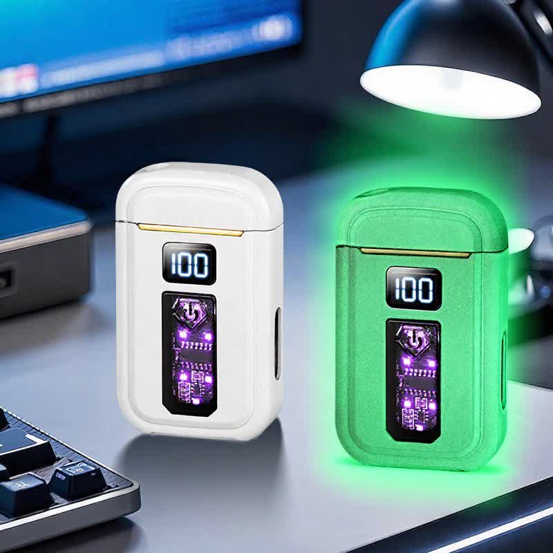 Briquet à butane 3 en 1 avec lampe torche à plasma et à jet, et lampe torche LED intégrée - Blanc lumineux - image 10