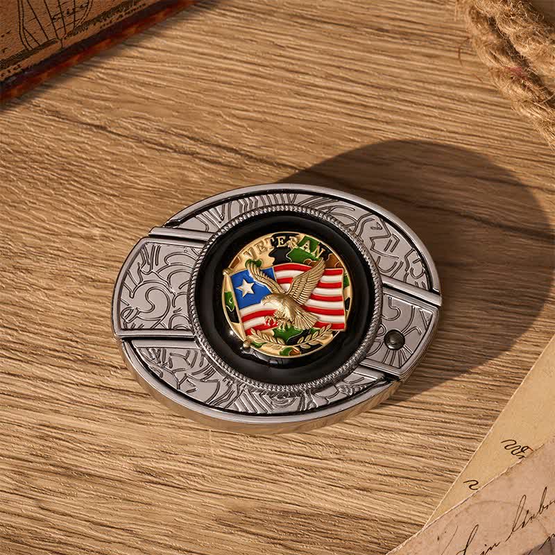 Ceinture en cuir avec boucle de couteau pliant dissimulé, motif drapeau américain camouflage aigle - image 10