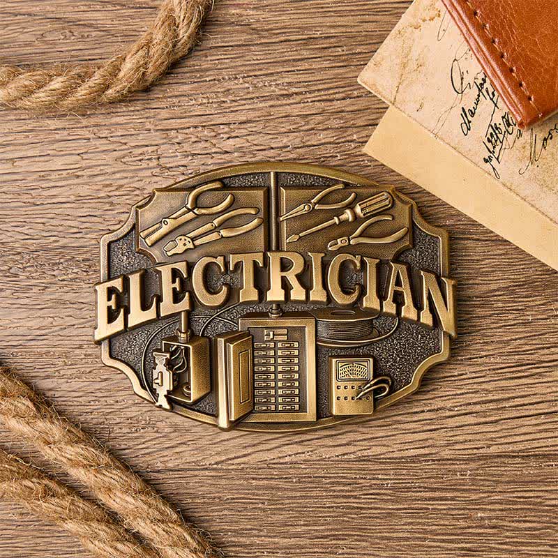 Modèle de panneau d'outils d'électricien, boucle à faire soi-même, ceinture en cuir - image 1
