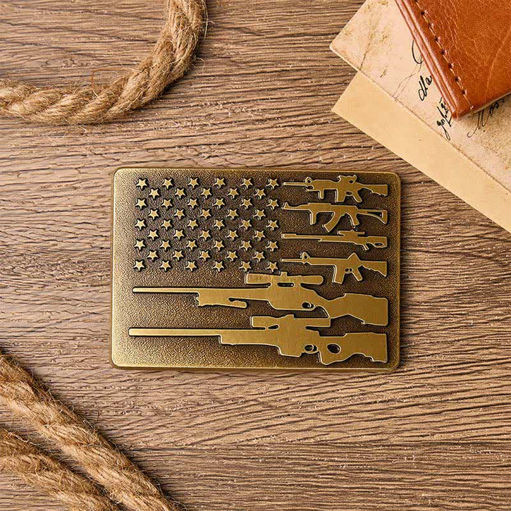 Ceinture en cuir avec boucle de tir cowboy, drapeau et fusil patriotique à faire soi-même - image 1