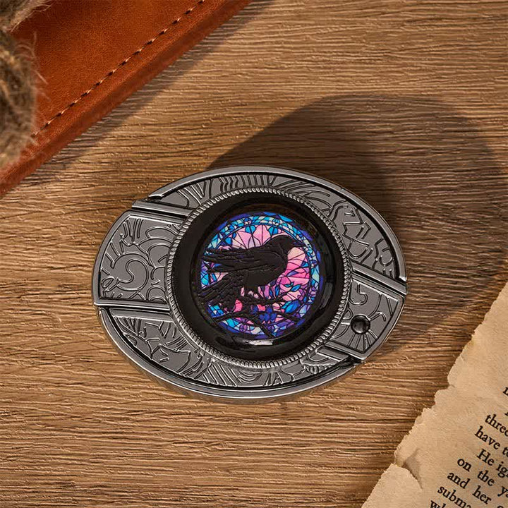 Boucle de couteau pliant caché Midnight Raven's Window, ceinture en cuir - image 9