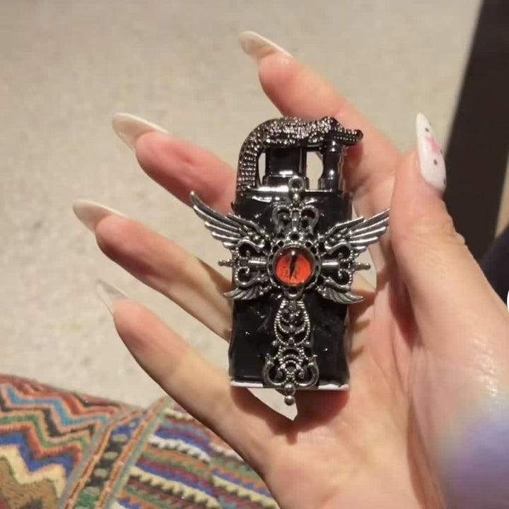 Briquet à butane Dragon's Breath Evil Eye Crocodile Head - Rouge et noir - image 3