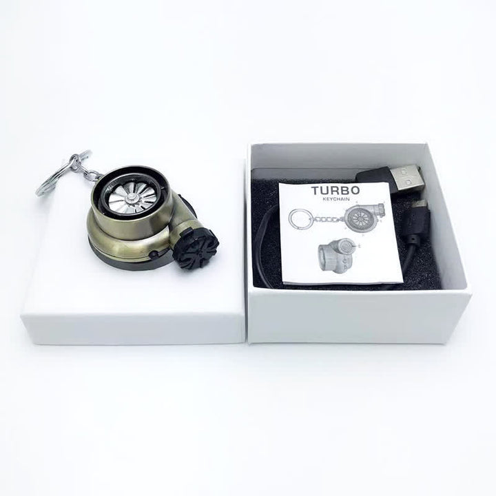 Briquet électrique porte-clés à turbine turbo créative - Bronze - image 13