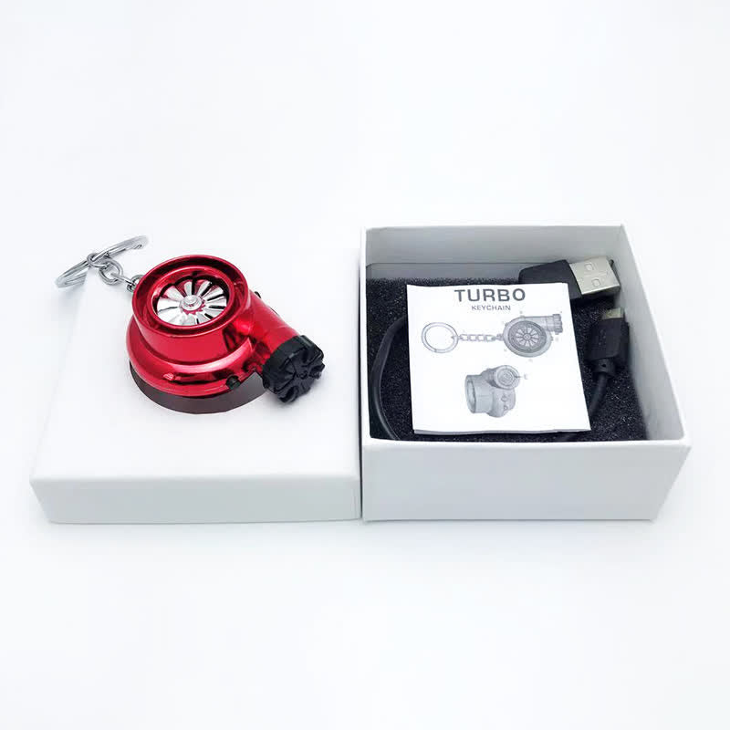 Briquet électrique porte-clés à turbine turbo créative - Rouge - image 12