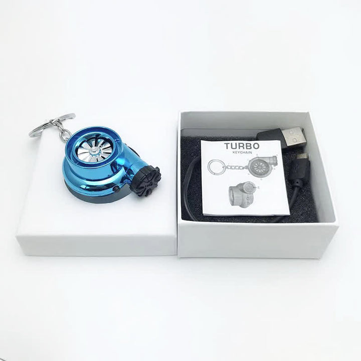 Briquet électrique porte-clés à turbine turbo créative - Bleu - image 11