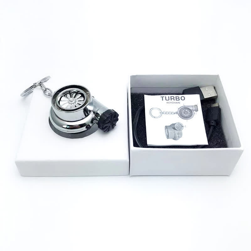 Briquet électrique porte-clés à turbine turbo créative - Argent - image 9